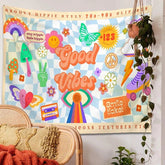 Karierter Wandteppich „Good Vibes“